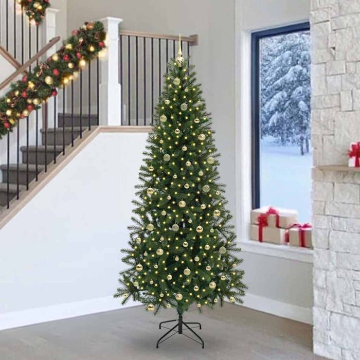 COZLYN Artificial Christmas Tree with 300 LEDs Green 240 cm PE and PVC