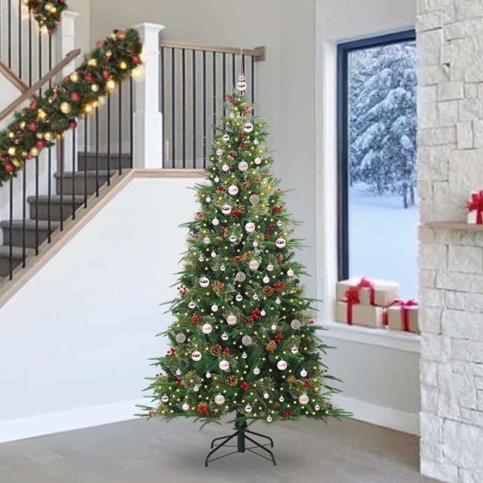ELMIX Artificial Hinged Christmas Tree Green 240 cm PE and PVC