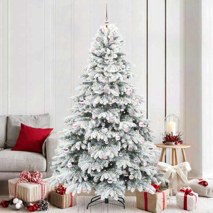 EMBERA Artificial Christmas Tree with 300 LEDs Green 210 cm PE and PVC