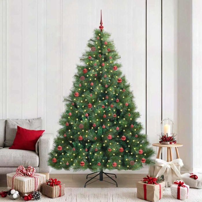 ELSERA Artificial Christmas Tree with 300 LEDs Green 210 cm PE and PVC