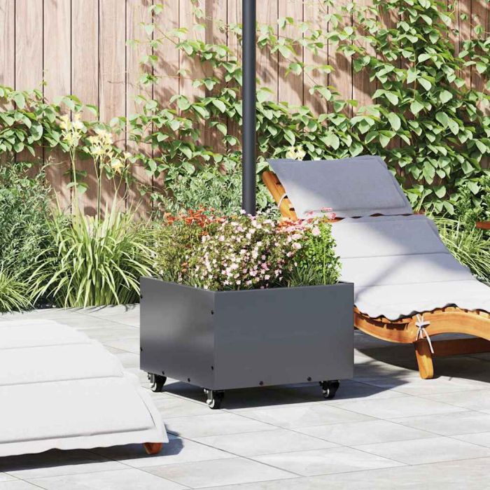 SIMVALE Parasol Base Manual Anthracite 45x45x45 cm Steel