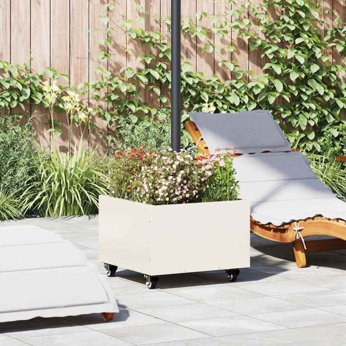 SIMVALE Parasol Base Manual 45x45x45 cm Steel - White