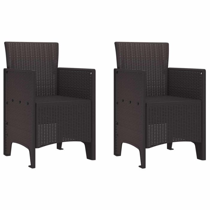 MEFORD Garden Chair 2 pcs 53x49x85 cm Polypropylene - Brown