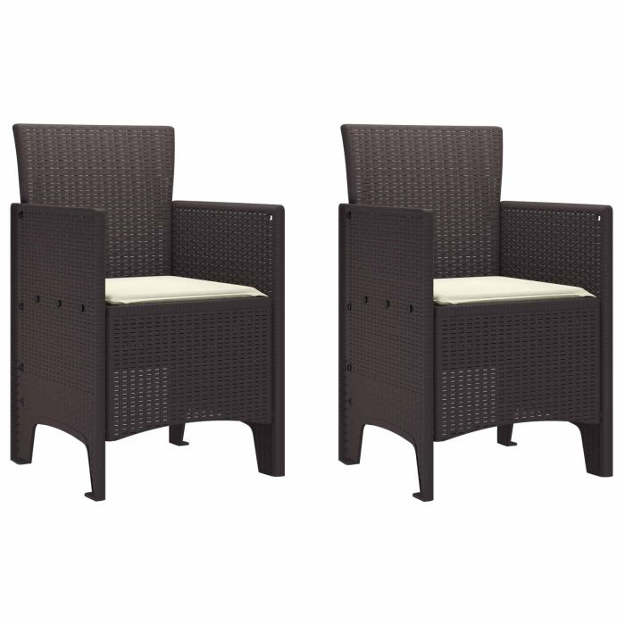 MEFORD Garden Chair 2 pcs 53x49x85 cm Polypropylene - Brown