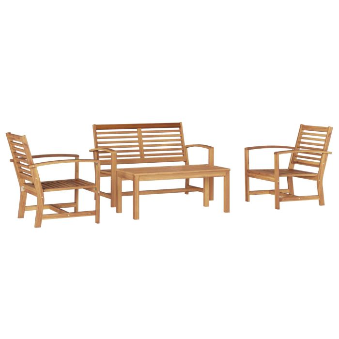 ERMFORD Garden Sofa Set 4 pcs Solid Teak Wood - Natural