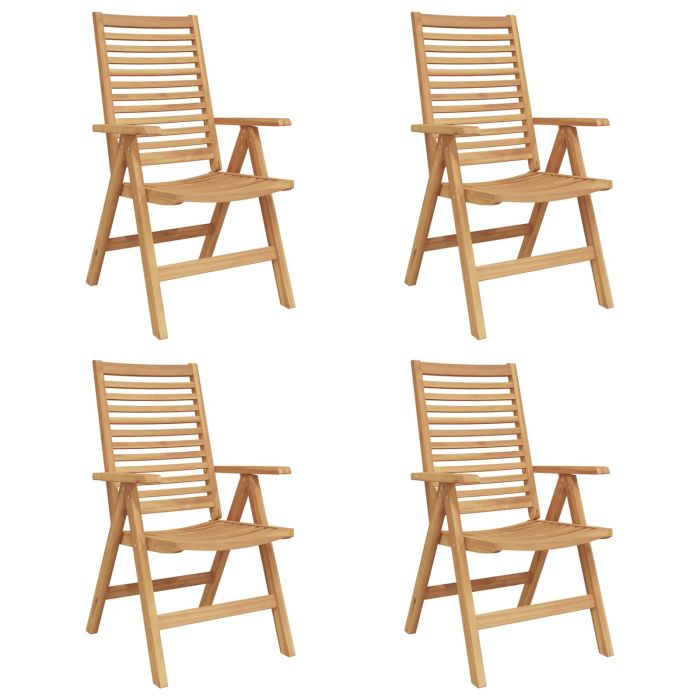 ERAHAL Garden Chair 4 pcs 52x64.5x108 cm Solid teak Wood - Brown