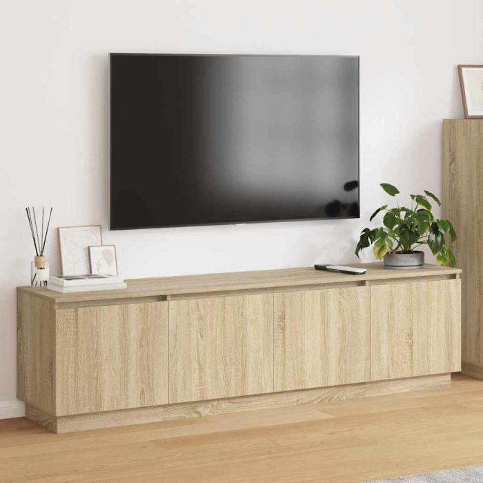 TV cabinet with LED Sonoma Oak 180x38x49 cm Engineered Wood