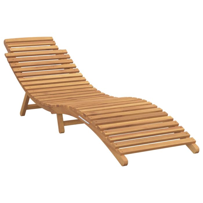 PAULOFT Sun Lounger Folding 198x55x58.5 cm Solid Teak Wood - Brown