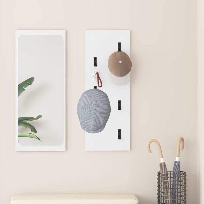 Wall-Mounted Coat Rack White 30 x 1.5 x 80 cm Engineered wood