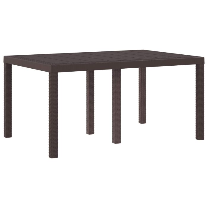 TARIDG Garden Dining Table 150x100x73 cm Poly Rattan - Brown