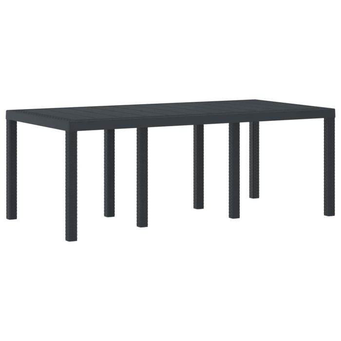 TARIDG Garden Dining Table Anthracite 200x100x73 cm Poly Rattan