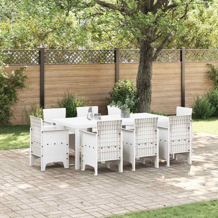 ORHEAT Garden Dining Set 9 pcs Polypropylene - White