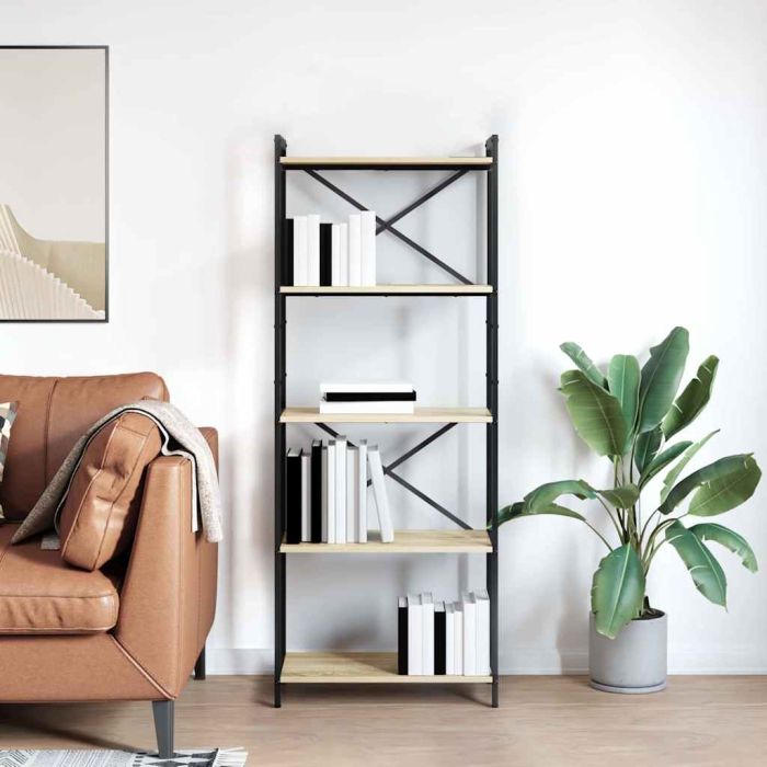 Bookcase Sonoma oak 60 x 30 x 153 cm Engineered wood