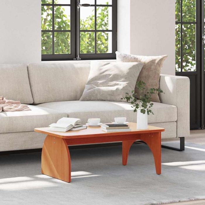 Coffee Table Wax brown 80 x 50 x 31 cm Solid pine wood