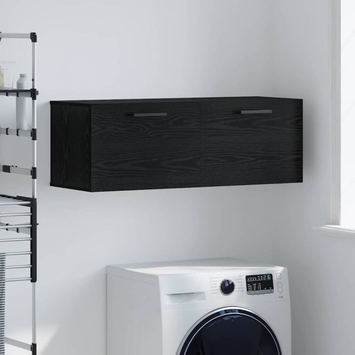 Wall Cabinet Black oak 100 x 36.5 x 35 cm Engineered wood