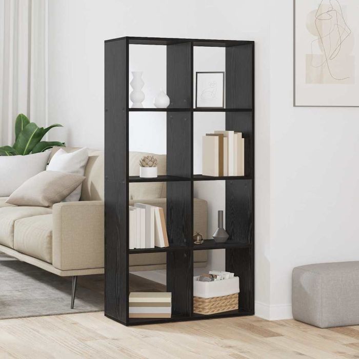 Book Cabinet Black oak 69.5 x 29 x 137.5 cm Engineered wood