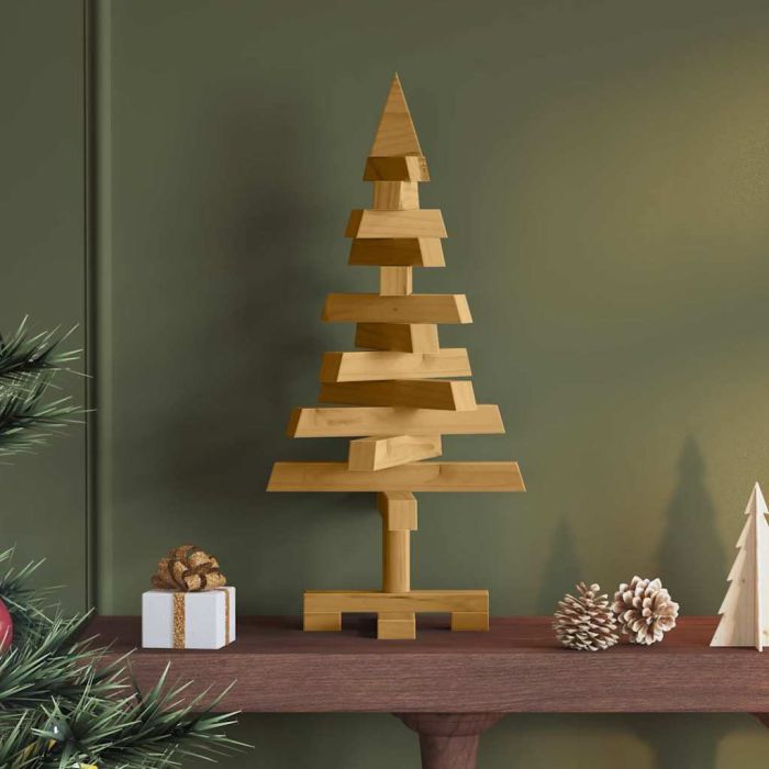 GLINTOR Christmas Trees with Stand Brown 60 cm Solid pine wood