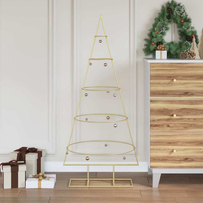 FLIXNOR Metal Christmas Tree with Stand Gold 125 cm Powder-coated steel