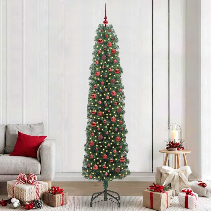 CLOVYN Artificial Christmas Tree with 300 LEDs with Stand Green 240 cm