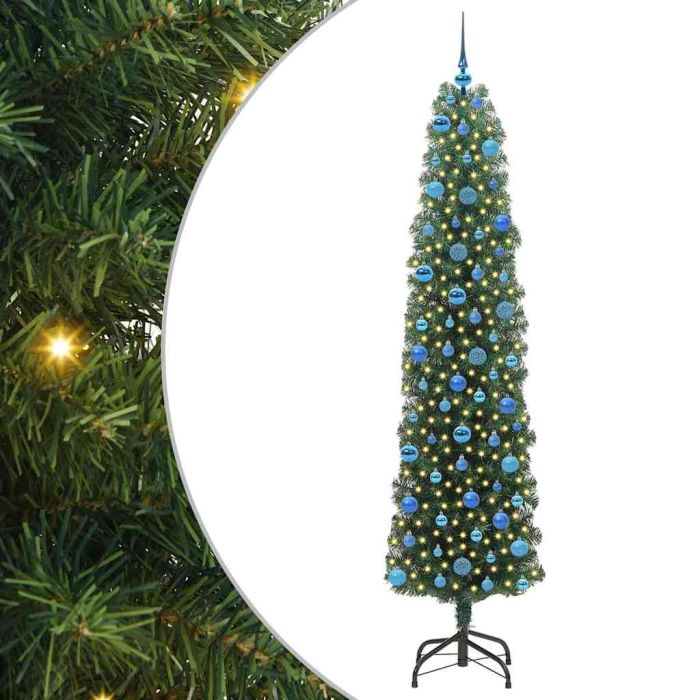 CLOVYN Artificial Christmas Tree with 300 LEDs with Stand Green 240 cm