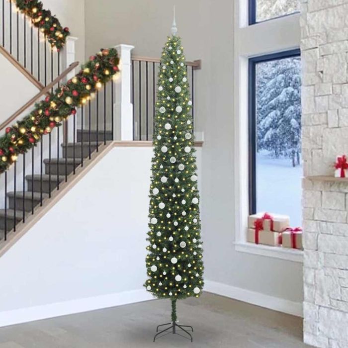 CLOVYN Artificial Christmas Tree with 300 LEDs with Stand Green 300 cm