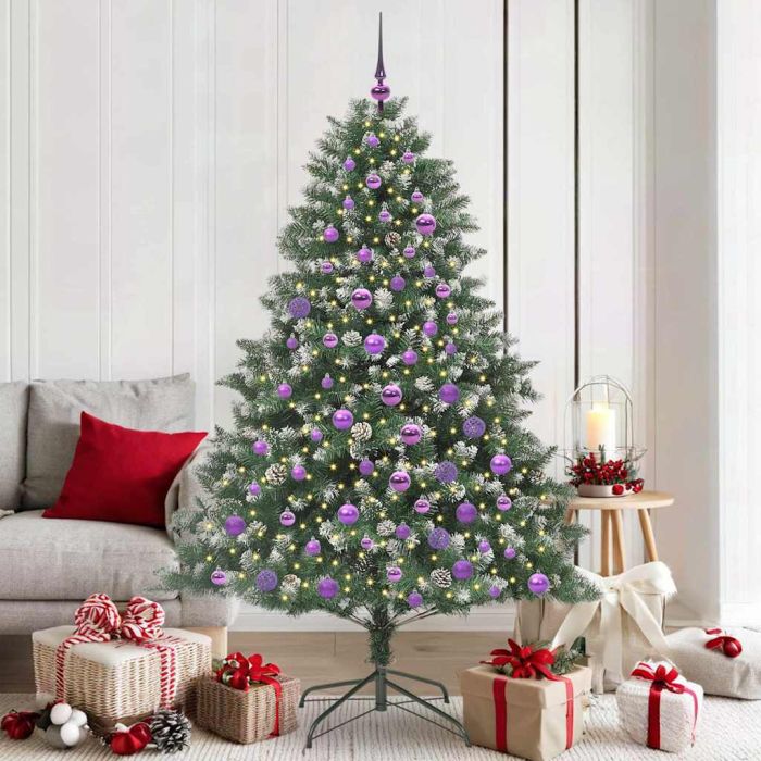 EMVER Artificial Christmas Tree with 300 LEDs with Stand Green 180 cm