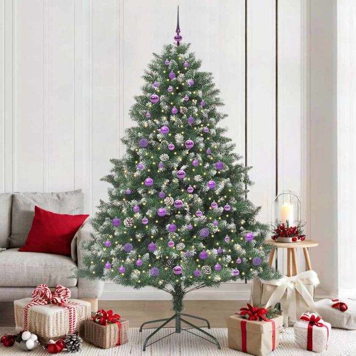 EMVER Artificial Christmas Tree with 300 LEDs with Stand Green 210 cm