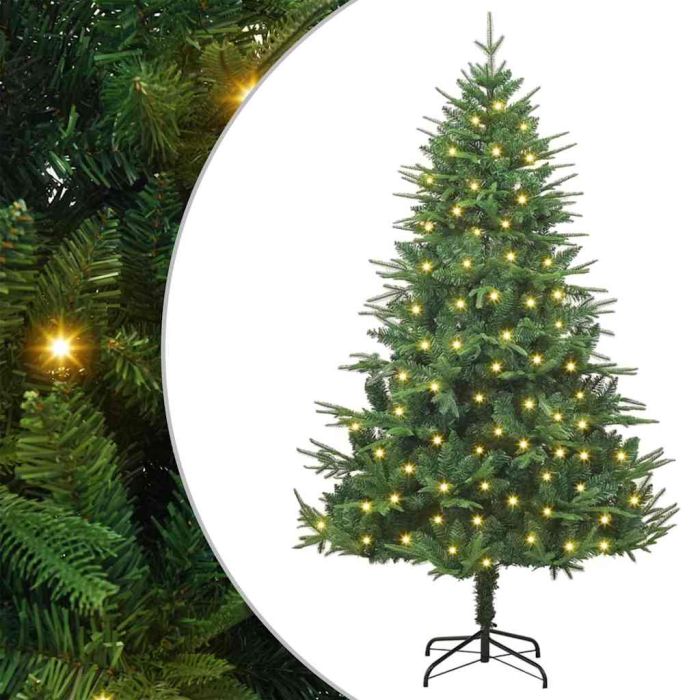 COSMER Artificial Pre-lit Christmas Tree Green 180 cm PVC and PE