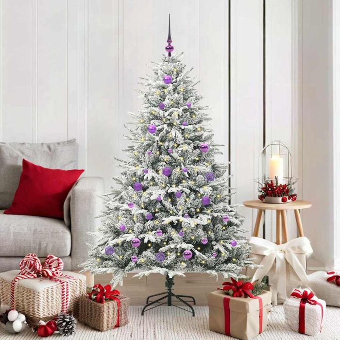 COSMER Artificial Pre-lit Christmas Tree with Ball Set Green 150 cm