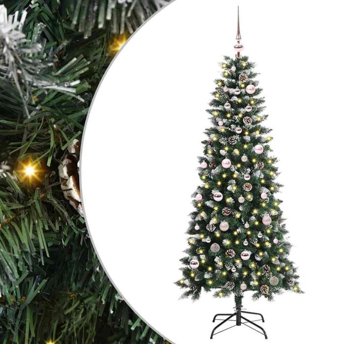 BRINLO Artificial Christmas Tree with 150 LEDs with Stand Green 150 cm