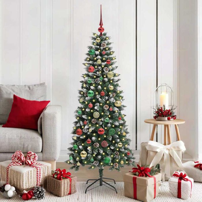BRINLO Artificial Christmas Tree with 150 LEDs with Stand Green 150 cm