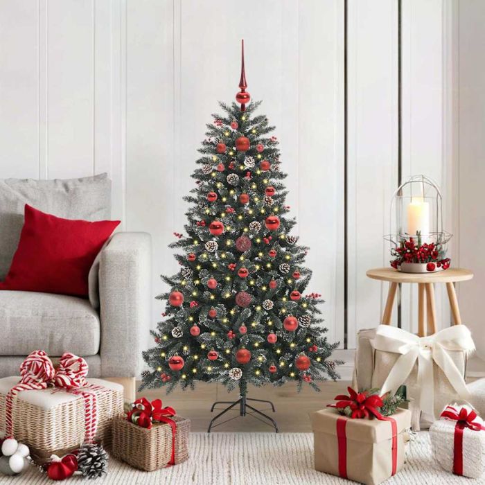 BRINLO Artificial Christmas Tree with 150 LEDs with Stand Green 120 cm