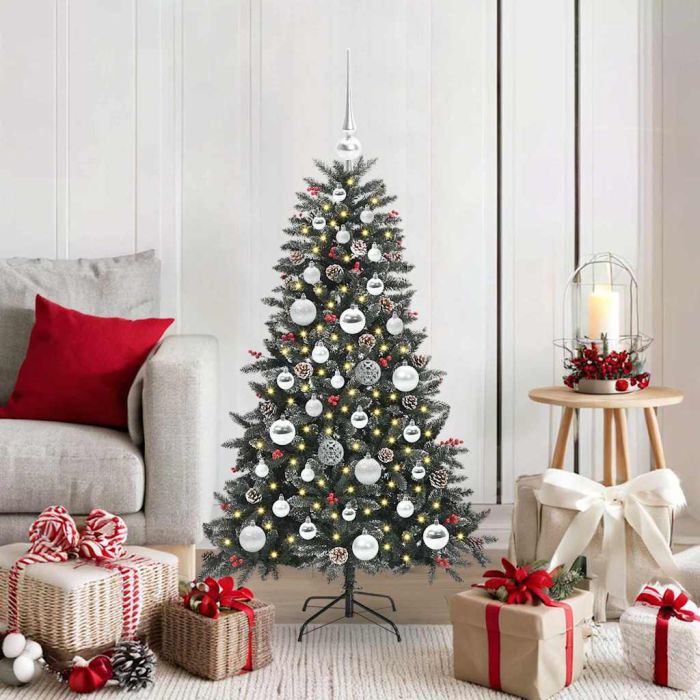 BRINLO Artificial Christmas Tree with 150 LEDs with Stand Green 120 cm