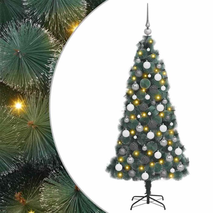 FIRDEN Artificial Pre-lit Christmas Tree with Ball Set Green 210 cm
