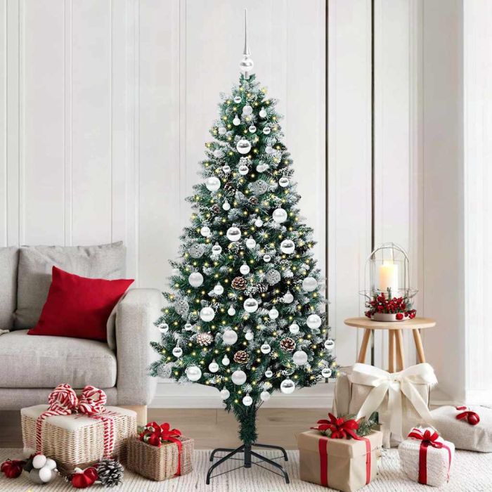 COSWIN Artificial Christmas Tree with 300 LEDs with Stand Green 180 cm