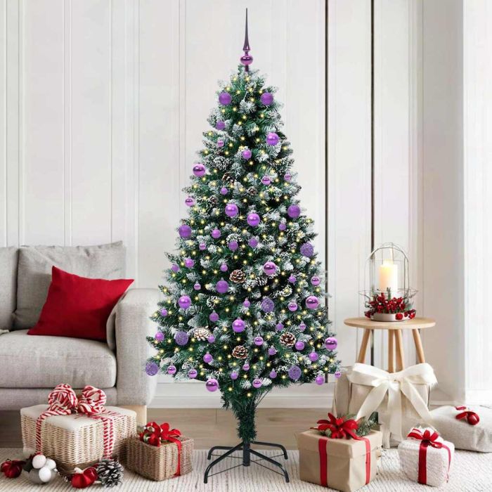 COSWIN Artificial Christmas Tree with 300 LEDs with Stand Green 180 cm