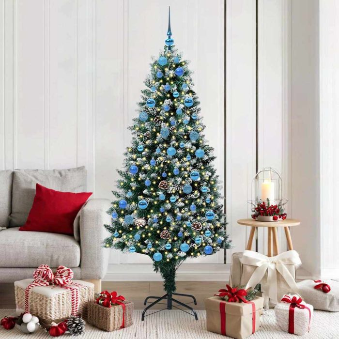 COSWIN Artificial Christmas Tree with 300 LEDs with Stand Green 180 cm