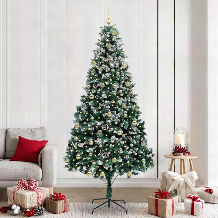 COSWIN Artificial Christmas Tree with 300 LEDs with Stand Green 240 cm