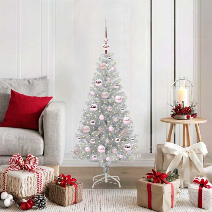 ELFIR Christmas Tree with 150 LEDs with Stand Silver 120 cm PET