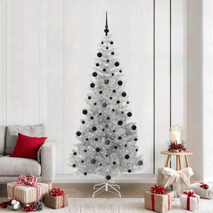 ELFIR Christmas Tree with 300 LEDs with Stand Silver 210 cm PET