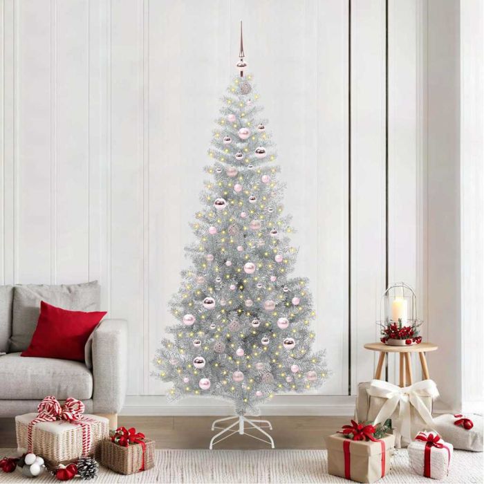 ELFIR Christmas Tree with 300 LEDs with Stand Silver 210 cm PET