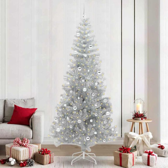 ELFIR Christmas Tree with 300 LEDs with Stand Silver 240 cm PET