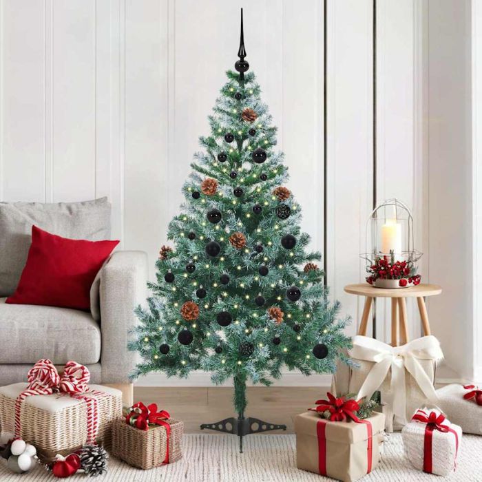 CHERLI Artificial Christmas Tree with Stand Green 150 cm PVC and Steel