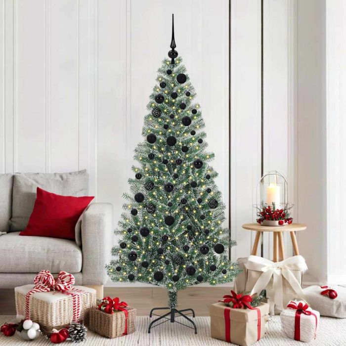 CINDEL Artificial Christmas Tree Snow Flocked with LED Light 180 cm