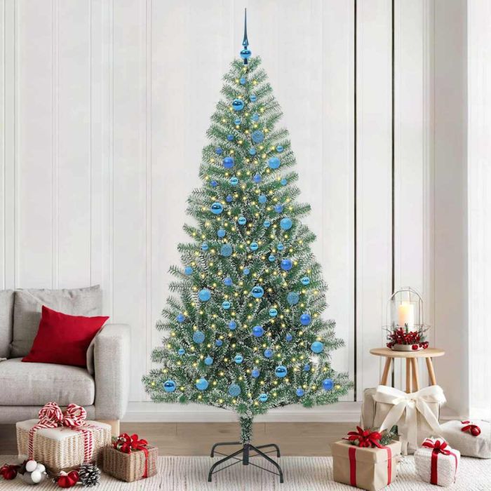 CINDEL Artificial Christmas Tree Snow Flocked with LED Light 240 cm