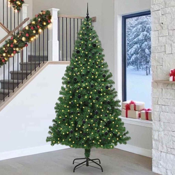 COSDEN Artificial Christmas Tree with 300 LEDs with Stand Green 240 cm