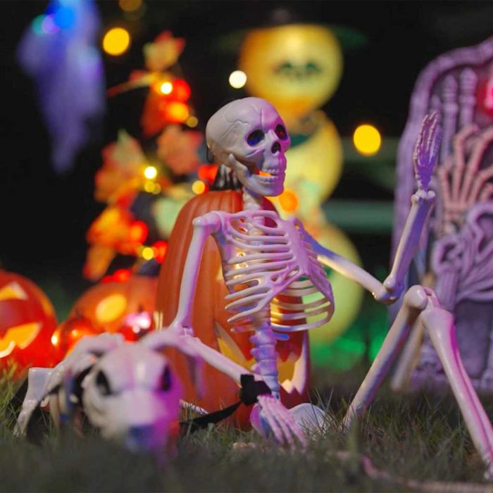 Halloween Skeleton Decorations - Set of 2 White Props 155 x 38.5 cm