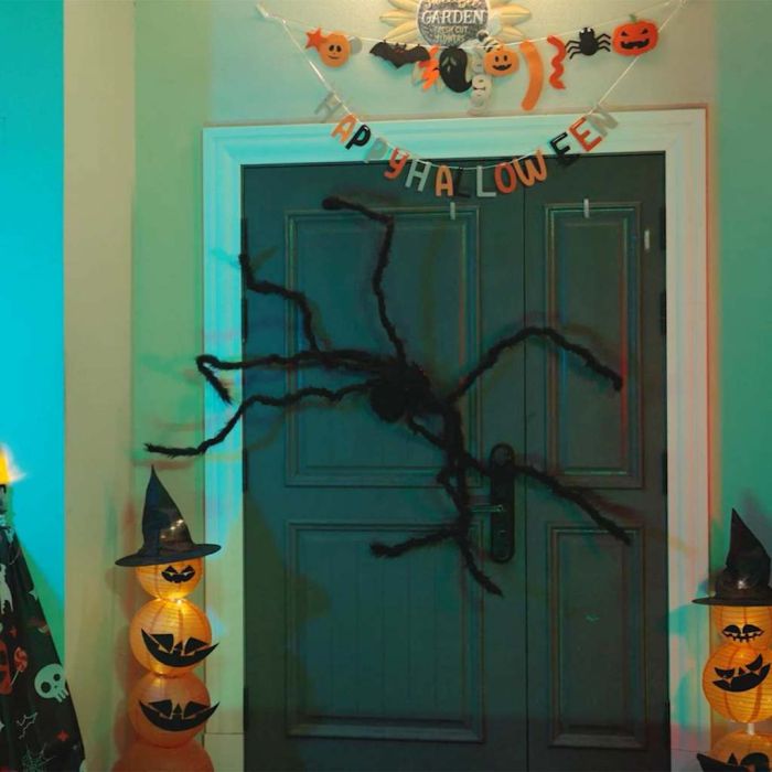 Halloween Spider Decorations - Set of 3 Black Spider Props 200 cm