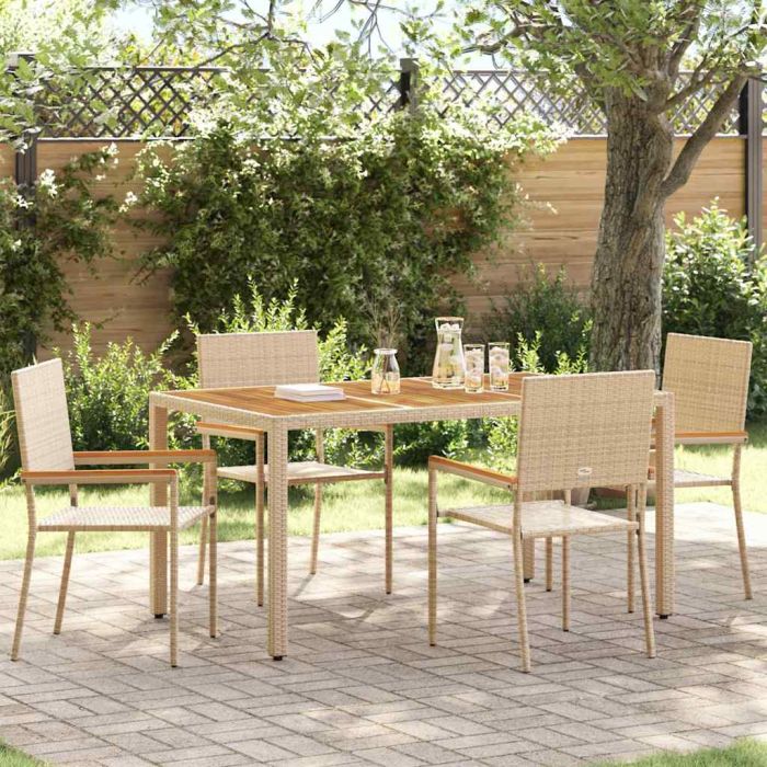 PROVALE Garden Stacking Chairs 4 pcs and Brown - Cream