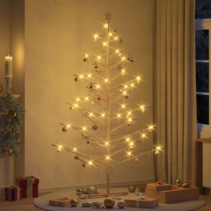 GLINTER Wooden Christmas Tree with Stand Natural 210 cm Solid pine wood